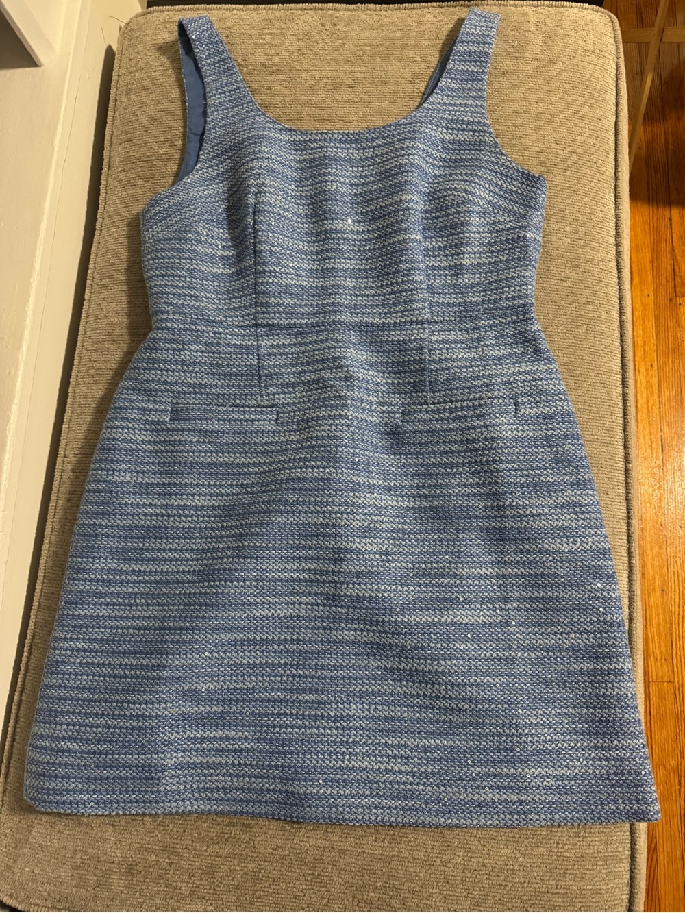 J. Crew Light Blue Tweed Sleeveless Sheath Dress
